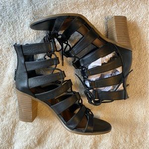Black Steve Madden Lace Up Heel